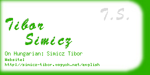 tibor simicz business card